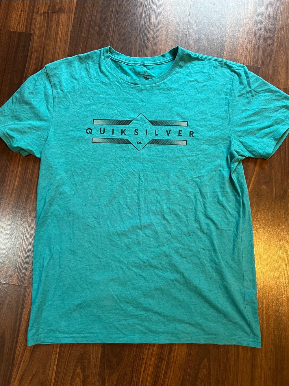 Quiksilver Men's Teal Short-Sleeve Logo Tee